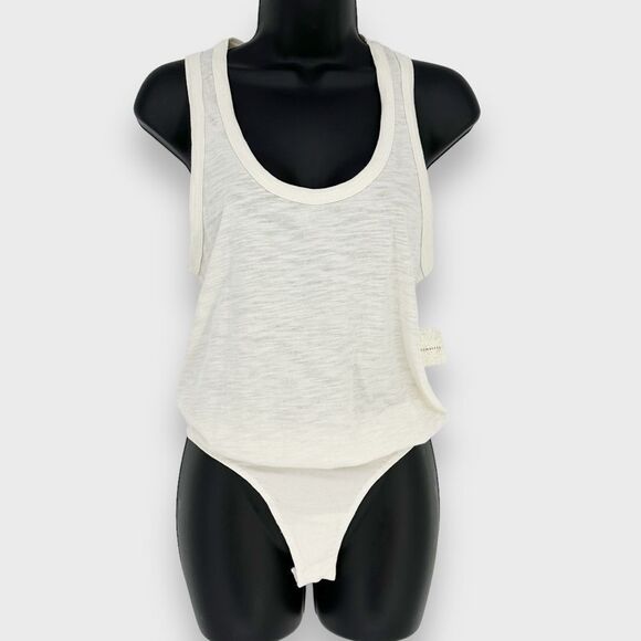 FREE PEOPLE INTIMATELY NWT Tee Off Thong Bodysuit -ivory- size XS OB1297817 - Picture 3 of 7